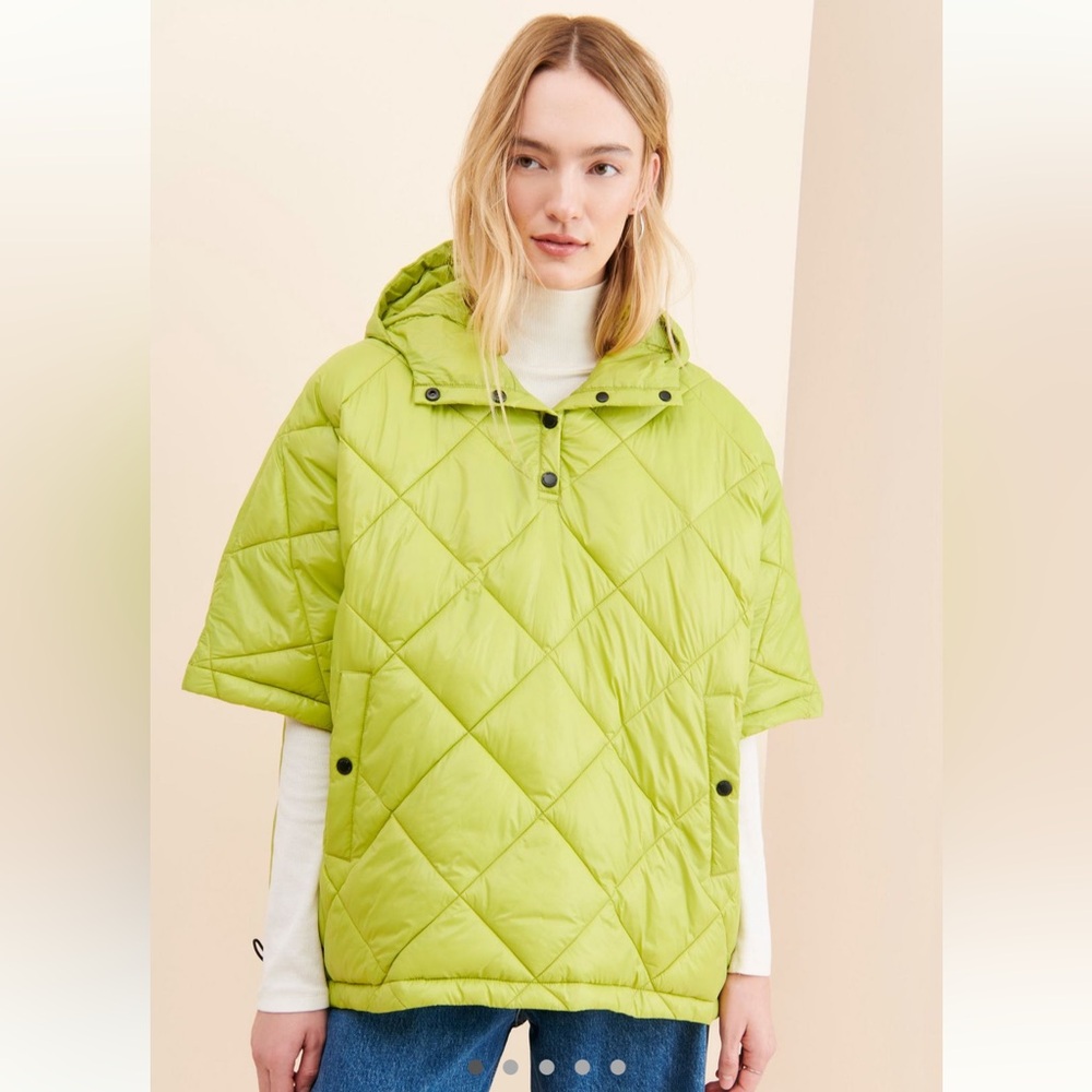 Anthropologie Noize Kiera Quilted Poncho Puffer Pullover Jacket NWT L/XL